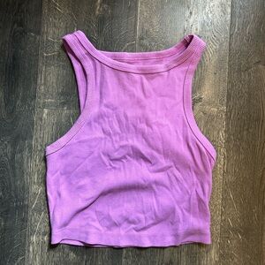 Purple Ribbed Women's Tank Top